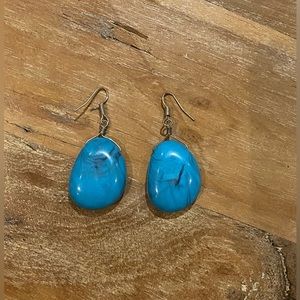 Faux Turquoise drop earrings